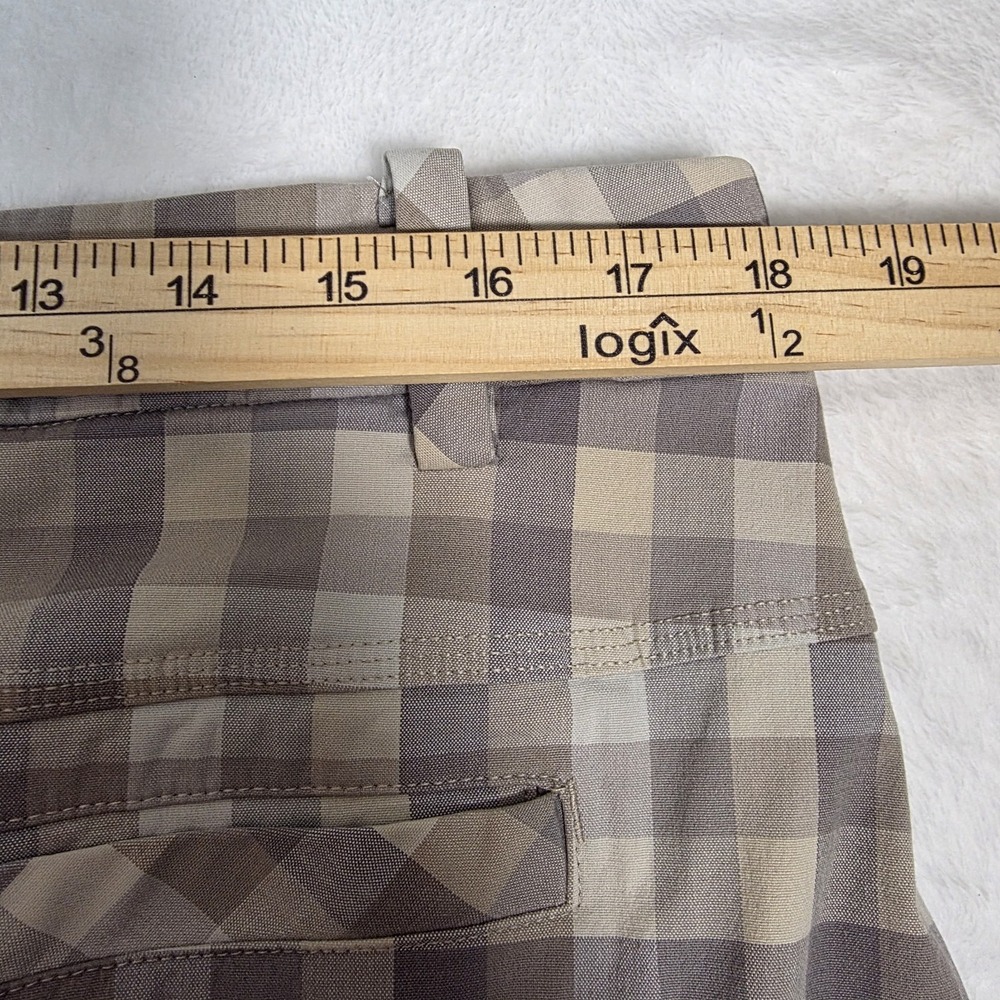 Lululemon Commission Men Sz 36 GRAY BEIGE plaid shorts 10.5" - Picture 8 of 8